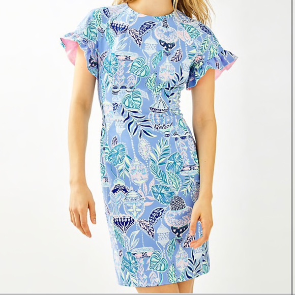 NWT Lilly Pulitzer Kerstin Shift - Lapis Lanterns - Picture 1 of 3